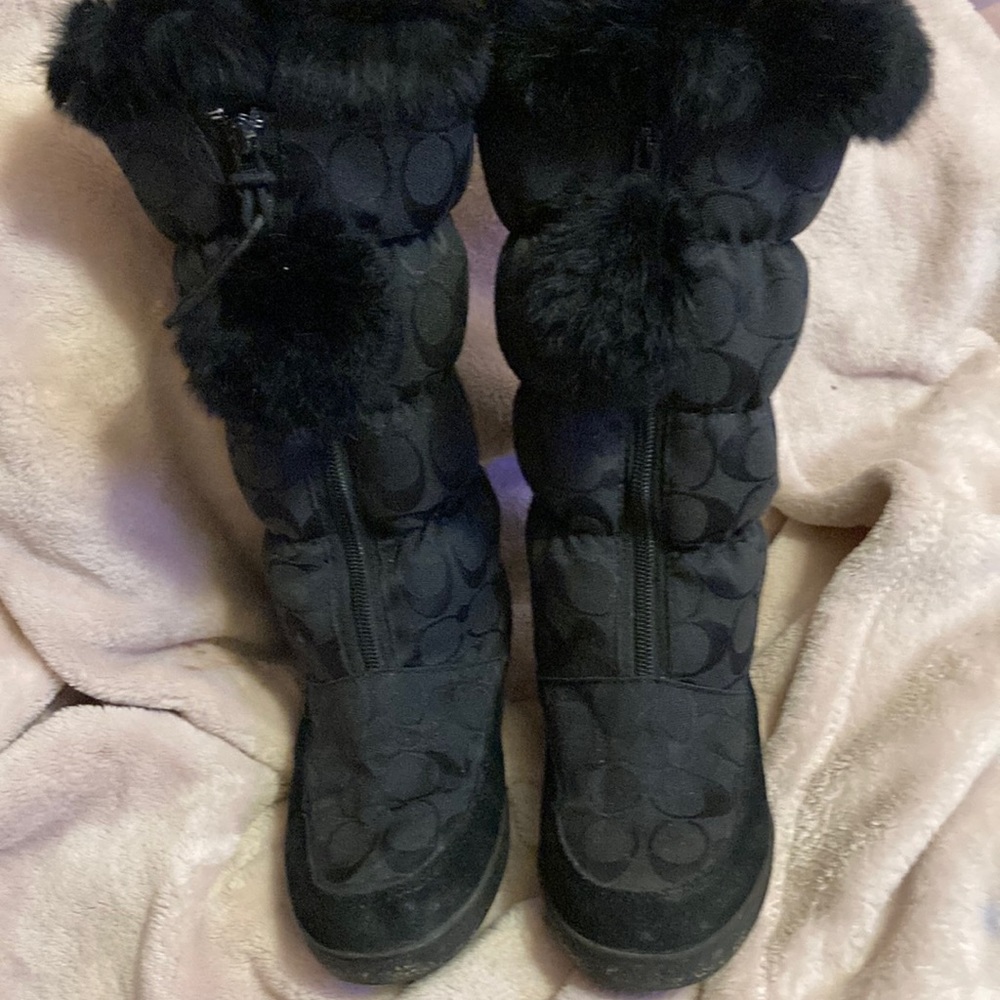 Black coach boots like new